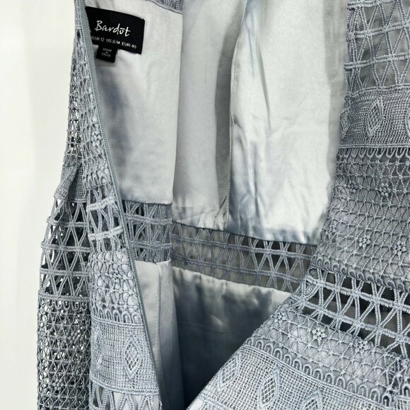 Bardot Romper Kristy Lace Blue Long Bell Sleeve Playsuit - Picture 11 of 12